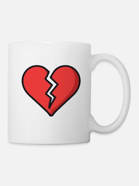 Gebrochenes Herz - Tasse - Weiß