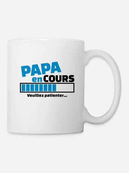 papa en cours veuillez patienter - Mug blanc - blanc