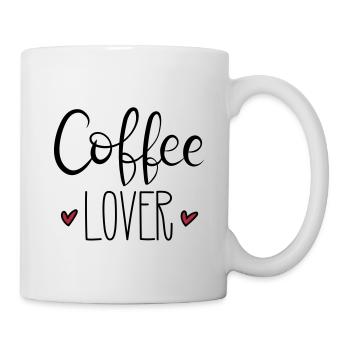 Kaffee Koffein Cappuchino Liebe Geschenk - Tasse - Weiß - Rechts