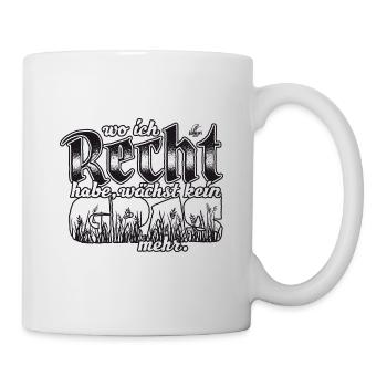 Handlettering „Wo ich recht habe, wächst …" - Tasse - Weiß - Rechts