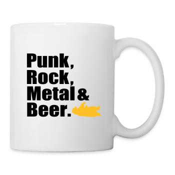 punk rock metal and beer - Mug - white - Right