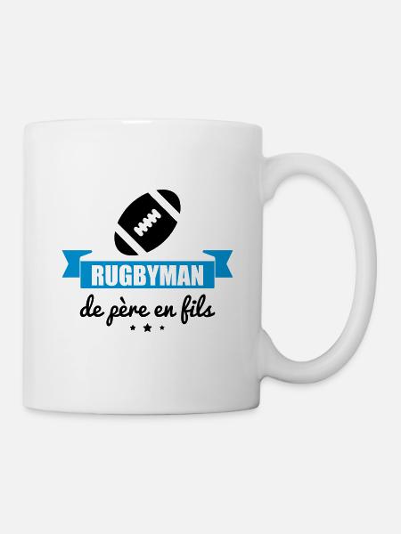 Rugbyman de père en fils, rugby, rugbyman - Mug blanc - blanc