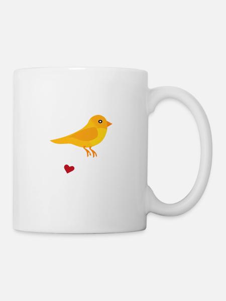Mein Herz schlägt für Kanarienvögel - Tasse - Weiß