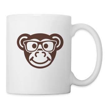Affe - Tasse - Weiß - Rechts