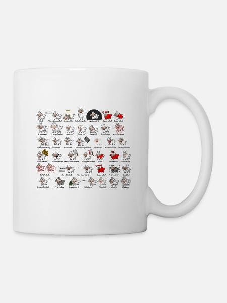 Alle Schafarten in der Übersicht #Schafmania - Tasse - Weiß