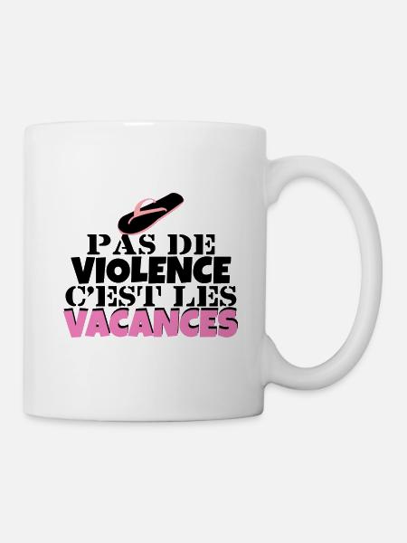pas de violence c est les vacances - Mug blanc - blanc