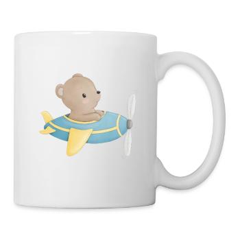 Bär im Flugzeug - Tasse - Weiß - Rechts