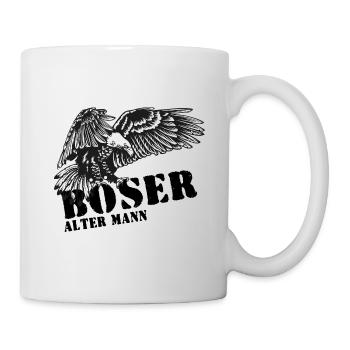 Böser alter Mann mit Adler - Tasse - Weiß - Rechts