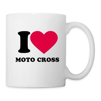 I love moto cross - Mug blanc - blanc - Droite