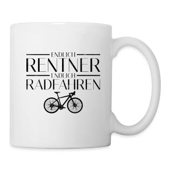 Endlich Rentner Endlich Radfahren Fahrradfahrer - Tasse - Weiß - Rechts