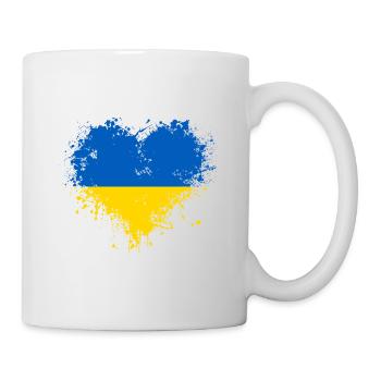 Love Ukrainian Ukraine Flag Lover Heart Vintage - Mug - white - Right