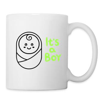 its a Boy ist ein Junge Schwangerschaft Pregnant - Tasse - Weiß - Rechts