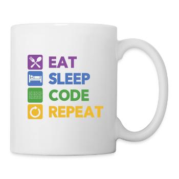 Eat Sleep Code Repeat Coder Programmer Software De - Tasse - Weiß - Rechts