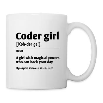 Coder Girl Definition Noun Software Developer Prog - Tasse - Weiß - Rechts