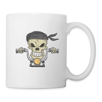 Skull Motorcycle / Dead Motorcyclist - Mug - white - Right