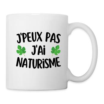 J'peux pas j'ai naturisme - Mug blanc - blanc - Droite