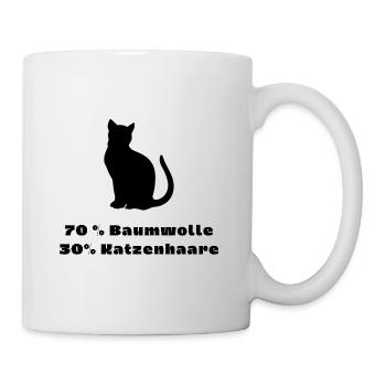 Katzenliebhaber Love Kuscheln Cat Love Katzenhaare - Tasse - Weiß - Rechts