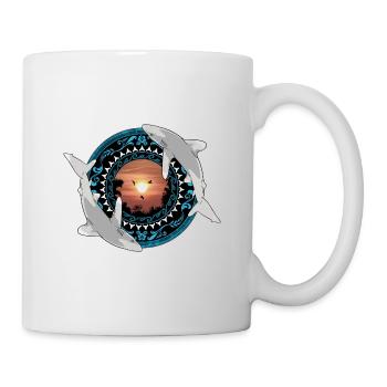 Weißspitzenhochseehaie Hawaiianisch Polynesisch - Tasse - Weiß - Rechts