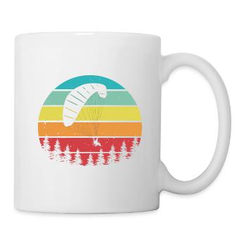 Retro Graphic Paragliding Paraglider Parachute Sky - Tasse - Weiß - Rechts