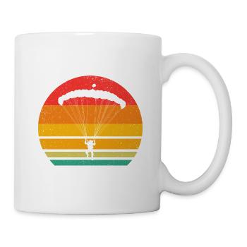 Retro Graphic Paragliding Paraglider Parachute Sky - Tasse - Weiß - Rechts