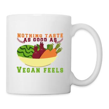 Vegan Fleischlos Tierlieb & Veganer - Tasse - Weiß - Rechts