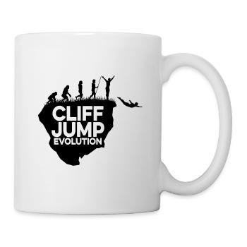 Cliff Jumping Evolution Graphic Cliff Jumper Tombs - Mug - white - Right