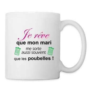 Design humoristique "Je rêve que ..." - Mug blanc - blanc - Droite