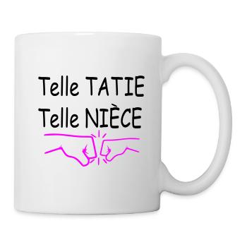 Telle Tatie Telle Nièce / message touchant - Mug blanc - blanc - Droite