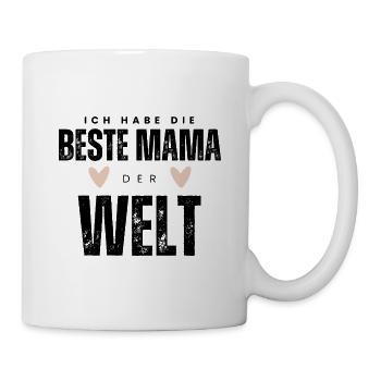 BESTE MAMA - Baby Geschenkidee Muttertag - Tasse - Weiß - Rechts