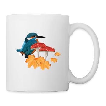 Eisvogel Herbst Vogel Vogelbeobachter Halloween - Tasse - Weiß - Rechts