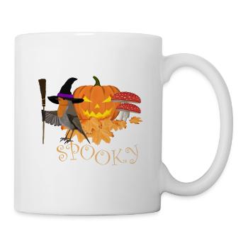Robin Bird Birdwatcher Halloween Spooky - Mug - white - Right