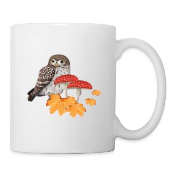 Hibou Automne Bird Watching Halloween Spooky - Mug blanc - blanc - Droite