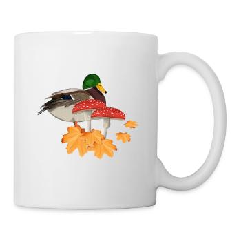 Duck Autumn Bird Birdwatcher Halloween Spooky - Mug - white - Right