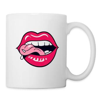 Zunge lasziv - Tasse - Weiß - Rechts