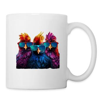 Trois poulets cool cadeau de vacances fermier agriculteurs - Mug blanc - blanc - Droite
