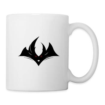 Abstrakter schwarzer Drachen Kopf mit roten Augen - Tasse - Weiß - Rechts