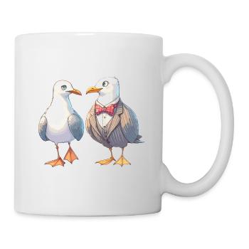 Mouettes Couple Costume Mouette Côte de la Mer du Nord Amour - Mug blanc - blanc - Droite