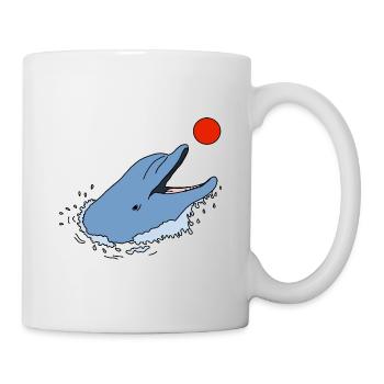 Delfin mit Ball - Tasse - Weiß - Rechts