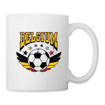 Belgien Fußball Retro College Look Style - Tasse - Weiß - Rechts