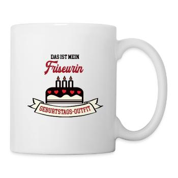 Geburtstag Friseurin Frisörin Haarstylistin Chefin - Tasse - Weiß - Rechts
