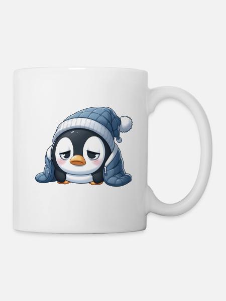 Müder Pinguin - Tasse - Weiß