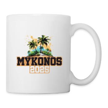Mykonos 2025 Palmen - Tasse - Weiß - Rechts