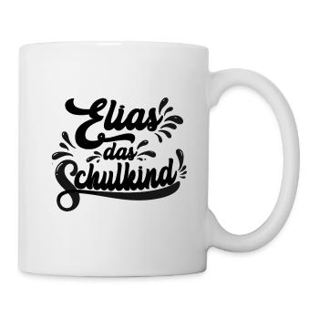 Elias das Schulkind personalisiert mit Namen - Tasse - Weiß - Rechts