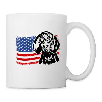 Noir Et Tan Coonhound US America Drapeau Wilsigns - Mug blanc - blanc - Droite