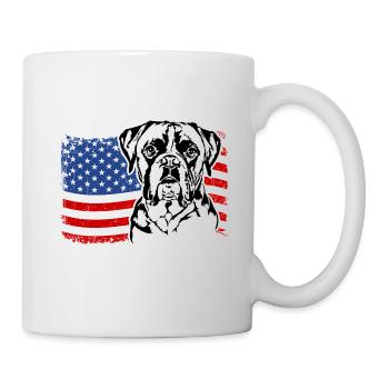 Boxer US Amérique Drapeau Chiens Chien Wilsigns - Mug blanc - blanc - Droite
