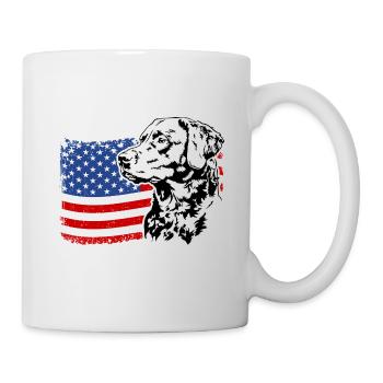 Chesapeake Bay Retriever Drapeau de l’Amérique des États-Unis Wilsigns - Mug blanc - blanc - Droite