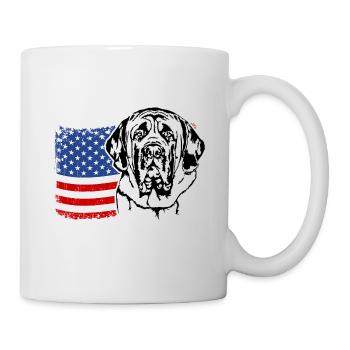 English Mastiff US America Flag Dogs Wilsigns - Mug - white - Right