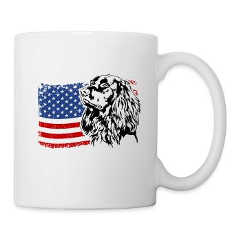 Deutsch Langhaar US Amerika Fahne Hunde Wilsigns - Tasse - Weiß - Rechts