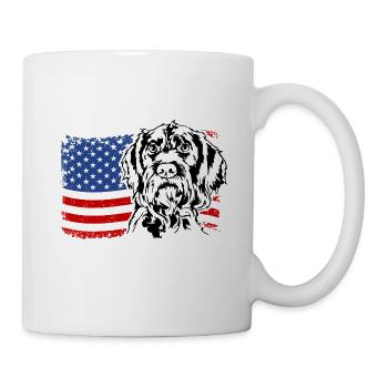 Allemand à poil dur US Drapeau de l’Amérique Wilsigns - Mug blanc - blanc - Droite