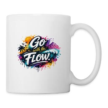 Go With the Flow Graffiti Surf Art Design - Tasse - Weiß - Rechts